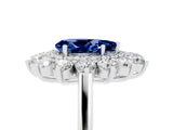 White gold Pear Cut Halo Cluster Diamond Ring with Pave Band and Four-Prong Setting_29