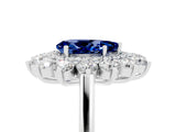 White gold Pear Cut Halo Cluster Diamond Ring with Pave Band and Four-Prong Setting_29