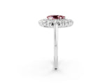 White gold Pear Cut Halo Cluster Diamond Ring with Pave Band and Four-Prong Setting_29