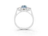 White gold Pear Cut Halo Cluster Diamond Ring with Pave Band and Four-Prong Setting_30