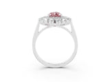 White gold Pear Cut Halo Cluster Diamond Ring with Pave Band and Four-Prong Setting_30