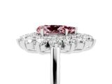 White gold Pear Cut Halo Cluster Diamond Ring with Pave Band and Four-Prong Setting_31