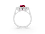 White gold Pear Cut Halo Cluster Diamond Ring with Pave Band and Four-Prong Setting_33