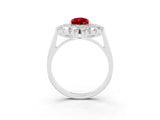 White gold Pear Cut Halo Cluster Diamond Ring with Pave Band and Four-Prong Setting_33