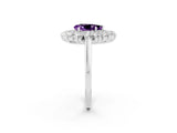 White gold Pear Cut Halo Cluster Diamond Ring with Pave Band and Four-Prong Setting_38