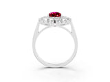 White gold Pear Cut Halo Cluster Diamond Ring with Pave Band and Four-Prong Setting_39