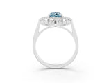 White gold Pear Cut Halo Cluster Diamond Ring with Pave Band and Four-Prong Setting_43