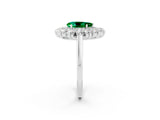 White gold Pear Cut Halo Cluster Diamond Ring with Pave Band and Four-Prong Setting_58