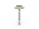 White gold Pear Cut Halo Diamond Engagement Ring with Milgrain Pave Band and Four-Prong Setting_2