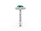 White gold Pear Cut Halo Diamond Engagement Ring with Milgrain Pave Band and Four-Prong Setting_2