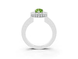 White gold Pear Cut Halo Diamond Engagement Ring with Milgrain Pave Band and Four-Prong Setting_3