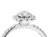 White gold Pear Cut Halo Diamond Engagement Ring with Pave Band and Four-Prong Setting_25