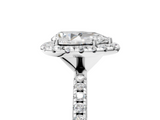 White gold Pear Cut Halo Diamond Engagement Ring with Pave Band and Four-Prong Setting_26