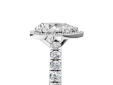 White gold Pear Cut Halo Diamond Engagement Ring with Pave Band and Four-Prong Setting_62