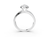 White gold Pear Cut Halo Diamond Engagement Ring with Split Shank and Four-Prong Setting_29