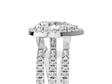 White gold Pear Cut Halo Diamond Engagement Ring with Split Shank and Four-Prong Setting_31