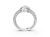 White gold Pear Cut Halo Diamond Pave Band Ring with Four-Prong Setting_84