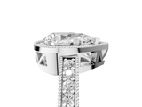 White gold Pear Cut Halo Diamond Pave Band Ring with Four-Prong Setting_86