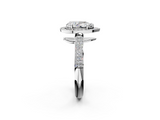 White gold Pear Cut Halo Diamond Pave Band with Four-Prong Setting_69