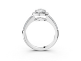 White gold Pear Cut Halo Diamond Pave Band with Four-Prong Setting_70