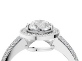 White gold Pear Cut Halo Diamond Pave Band with Four-Prong Setting_71