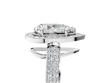 White gold Pear Cut Halo Diamond Pave Band with Four-Prong Setting_72