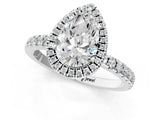 White gold Pear Cut Halo Diamond Pave Band with Prong Setting_13