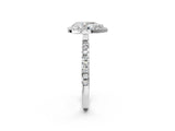 White gold Pear Cut Halo Diamond Pave Band with Prong Setting_14
