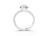 White gold Pear Cut Halo Diamond Pave Band with Prong Setting_15