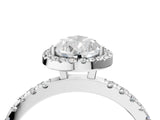 White gold Pear Cut Halo Diamond Pave Band with Prong Setting_16