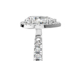 White gold Pear Cut Halo Diamond Pave Band with Prong Setting_17