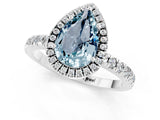 White gold Pear Cut Halo Diamond Pave Band with Prong Setting_1