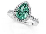 White gold Pear Cut Halo Diamond Pave Band with Prong Setting_1