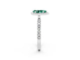 White gold Pear Cut Halo Diamond Pave Band with Prong Setting_2