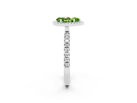 White gold Pear Cut Halo Diamond Pave Band with Prong Setting_2