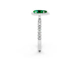 White gold Pear Cut Halo Diamond Pave Band with Prong Setting_2