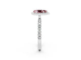 White gold Pear Cut Halo Diamond Pave Band with Prong Setting_2