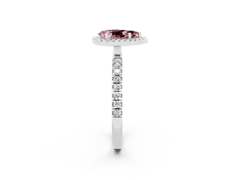 White gold Pear Cut Halo Diamond Pave Band with Prong Setting_2