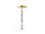 White gold Pear Cut Halo Diamond Pave Band with Prong Setting_2