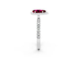 White gold Pear Cut Halo Diamond Pave Band with Prong Setting_2