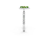 White gold Pear Cut Halo Diamond Pave Band with Prong Setting_2