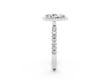 White gold Pear Cut Halo Diamond Pave Band with Prong Setting_2