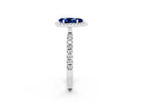 White gold Pear Cut Halo Diamond Pave Band with Prong Setting_2