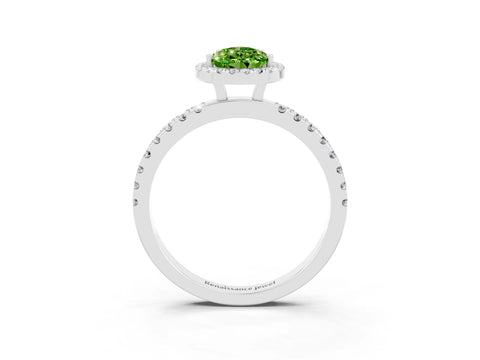 White gold Pear Cut Halo Diamond Pave Band with Prong Setting_3