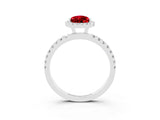 White gold Pear Cut Halo Diamond Pave Band with Prong Setting_3