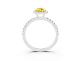 White gold Pear Cut Halo Diamond Pave Band with Prong Setting_3