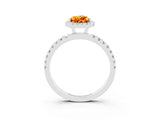 White gold Pear Cut Halo Diamond Pave Band with Prong Setting_3
