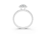 White gold Pear Cut Halo Diamond Pave Band with Prong Setting_3