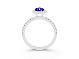 White gold Pear Cut Halo Diamond Pave Band with Prong Setting_3