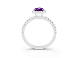 White gold Pear Cut Halo Diamond Pave Band with Prong Setting_3